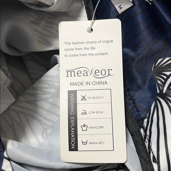 Meaneor Navy & White Floral A-Line Midi Skirt – Size M (NWT) - Picture 9 of 9